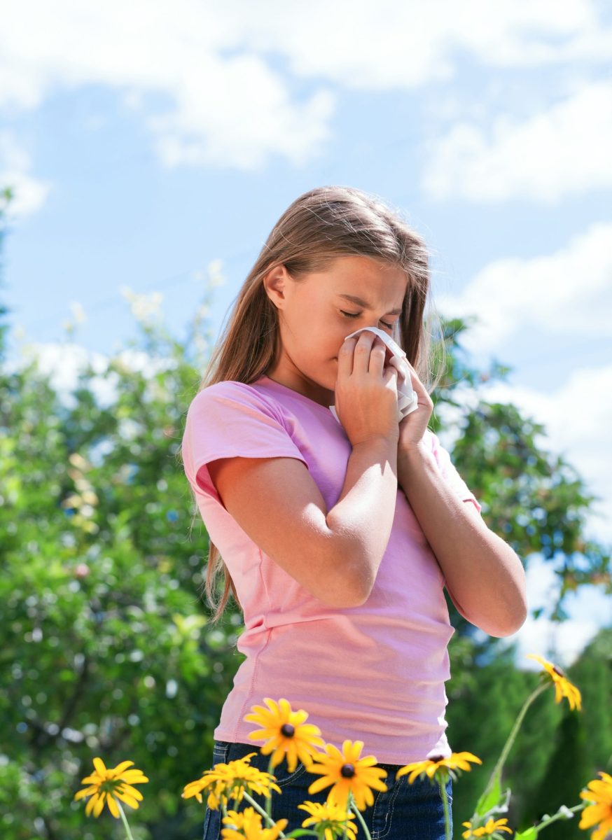 Portrait of a Young Girl Allergic to Pollen